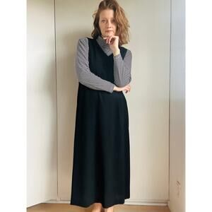 Eileen Fisher Black Tank dress Wool Blend Size Medium Classic Minimalist Style